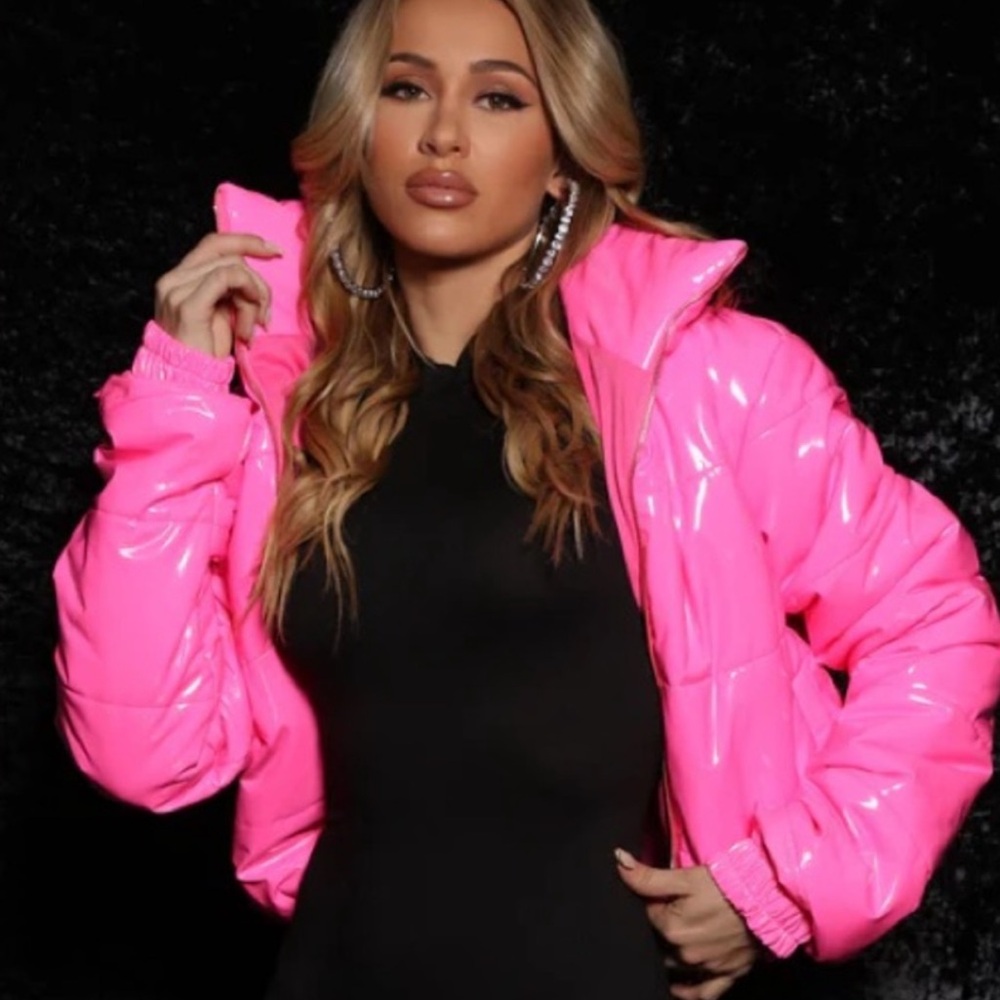 Fashion Nova Neon Pink Puffer Jacket